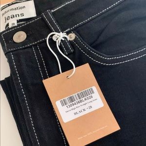 Reformation Black Straight Leg Jeans